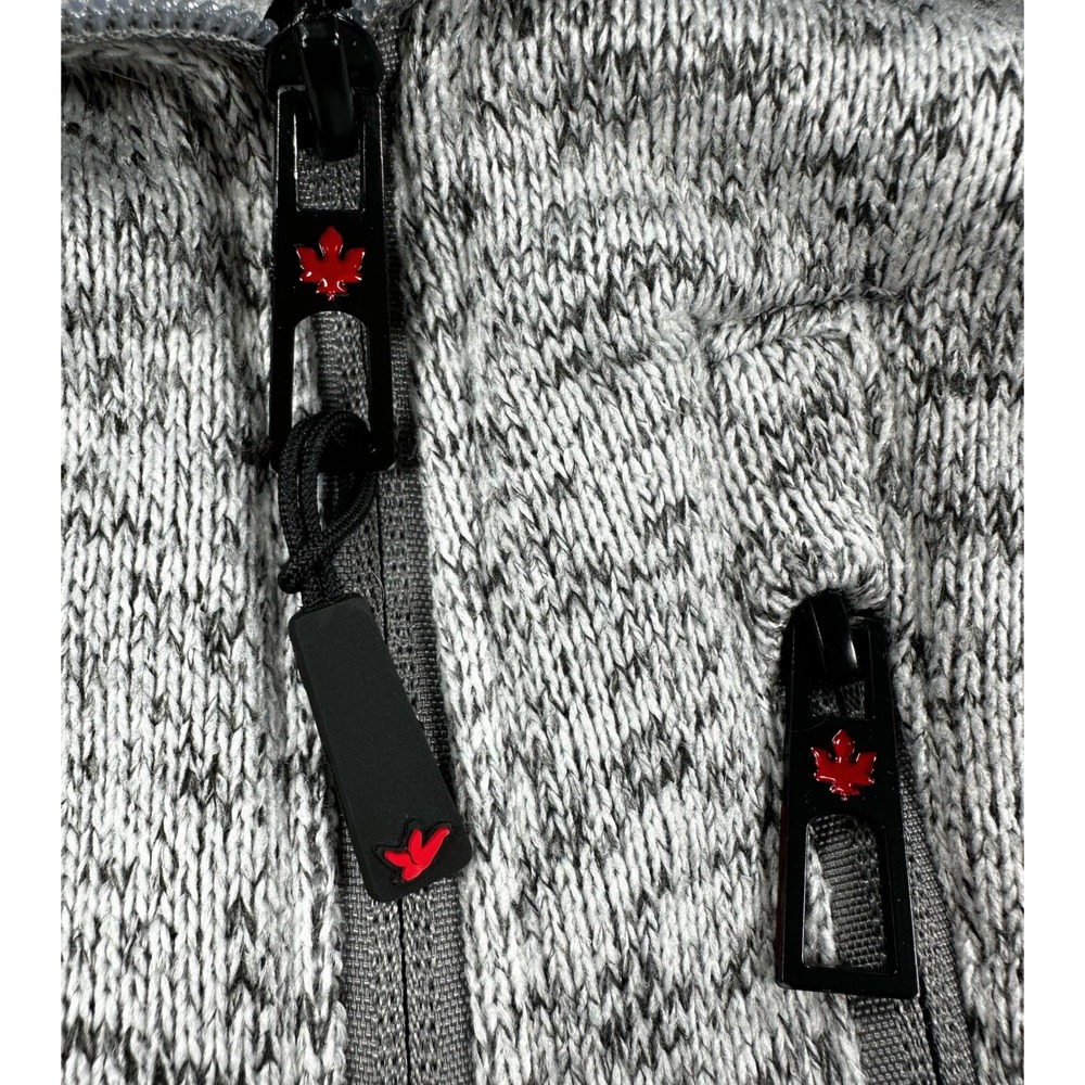 Canada Weather Gear Mens Fleece Full Zip Jacket Grey Marl Sweater Large L/G - Picture 15 of 16